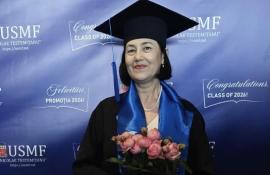 Olga Pinteac, în rol de absolventă a Universității de Stat de Medicină și Farmacie „Nicolae Testemițanu”